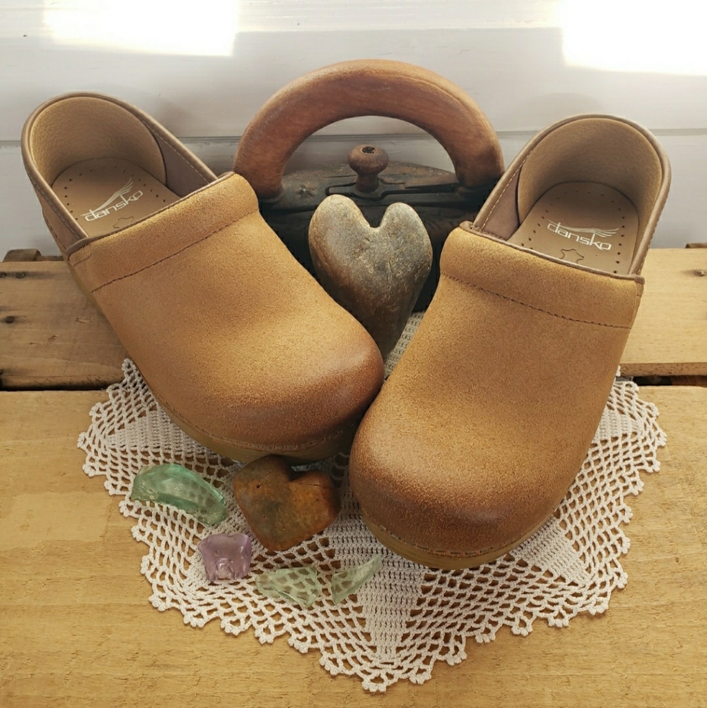Beeswax Suede Dansko Pro Honey Clog Burnished Distressed Boho Cottage Prairie